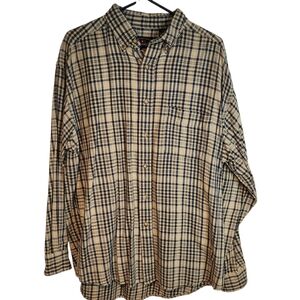 American Eagle Outfitters Navy and Beige Striped Long Sleeve Size L Shirt Top